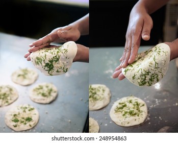 Hand Making Naan 