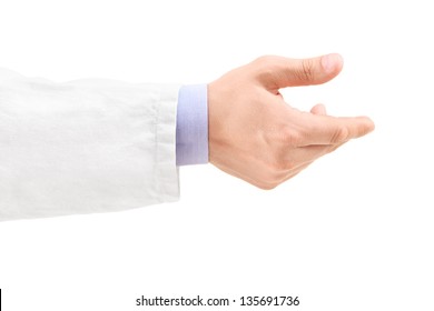 Hand Of A Male Doctor, Isolated On White Background