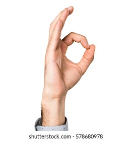 Hand Of Man Making OK Sign