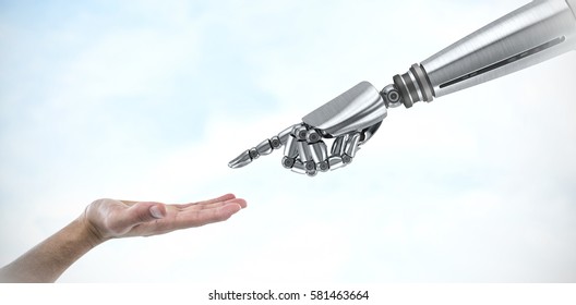 Hand of man pretending to hold an invisible object against sky - Powered by Shutterstock