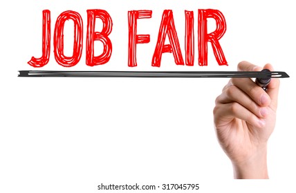 Hand With Marker Writing: Job Fair