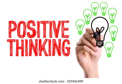 Hand Marker Writing Positive Thinking Stock Photo 319441499 