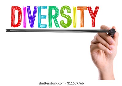 Hand With Marker Writing The Word Diversity