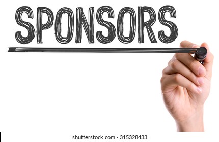 Hand With Marker Writing The Word Sponsors