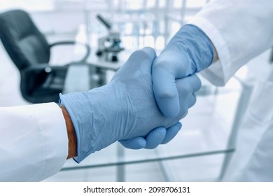 Hand In The Medical Glove (handshake)