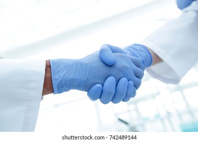 Hand In The Medical Glove (handshake)