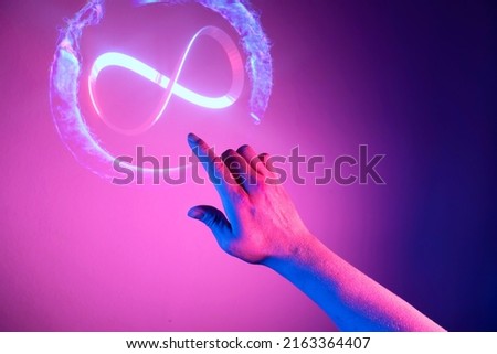 Similar – Image, Stock Photo Woman making a rock sign with her hand