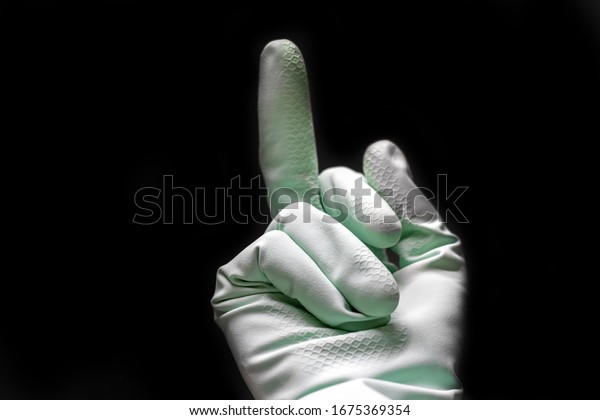 dark green rubber gloves