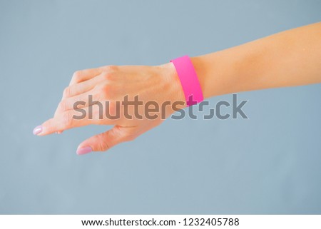 Hand with mockup wristband