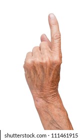 Hand Of The Old Man Isolated On A White Background