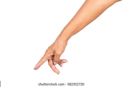 Hand Of An Old Woman, Close-up, Isolated