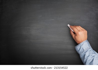 Hand On Empty Blackboard Stock Photo 213154522 | Shutterstock