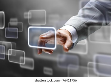 the hand on the flow of several button - Powered by Shutterstock