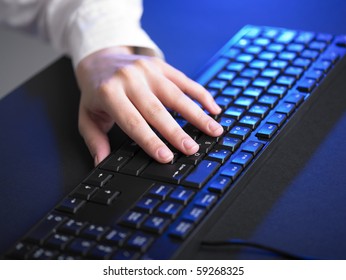 Hand on keyboard - Shutterstock ID 59268325
