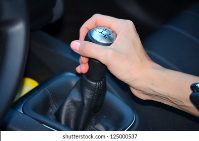 Hand On Manual Gear Shift Knob