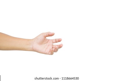 Hand Open Finger On White Background Stock Photo (Edit Now) 1118664530