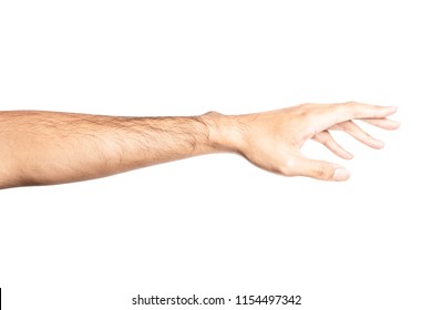 Hand open and ready to help or receive. Gesture isolated on white background with clipping path. Helping hand outstretched for salvation. - Shutterstock ID 1154497342