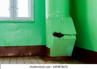 Hand Opening Trash Chute. Russia