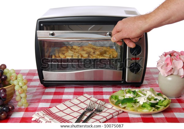 Hand Opens Oven Door Remove French Stock Photo Edit Now