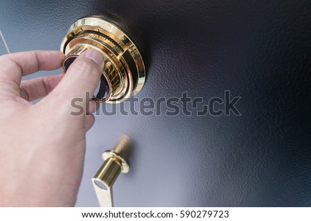 hand operate Safe lock code on safety box bank