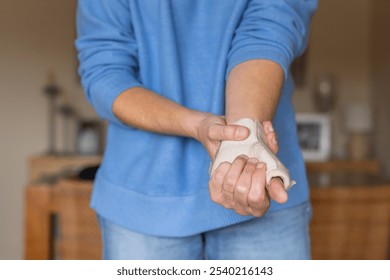 Hand With Orthopedic Wrist Support For Injury Recovery, Pain Relief, And Joint Stability – Medical Bandage For Rehabilitation And Health Care Concept For Sports Injury Or Carpal Tunnel - Powered by Shutterstock