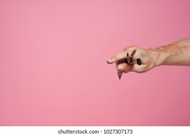  hand, paint brushes, art,    free place                           - Shutterstock ID 1027307173