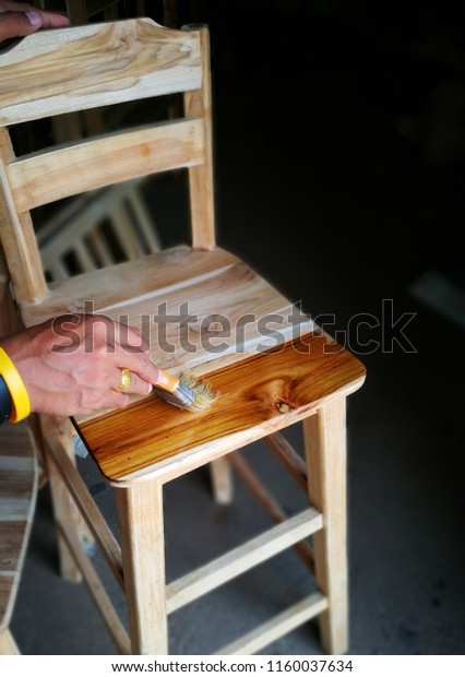 Hand Painted Lacquer Wooden Chair Stock Photo Edit Now 1160037634