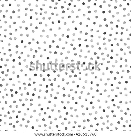 Hand painted seamless pattern with light black painted dots.