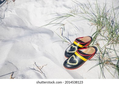 Hand Painted Wooden Clogs From Skanör, Sweden. 