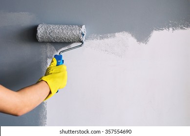 Hand Painting Wall In Gray