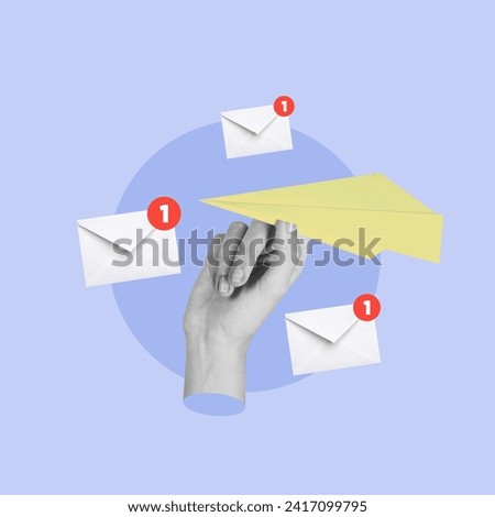Hand with paper plane, receiving messages, mail, online, sending messages, Email, Three Dimensional, Marketing, Fly, Envelope, Connection, Send Computer Message, Airplane, Email Inbox, Newsletter