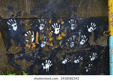 Hand pattern on the wall