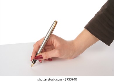 hand with a pen