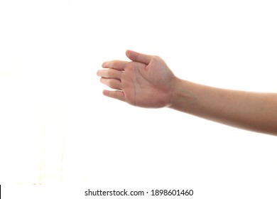 Hand of a person slapping gesture, isolated on white background