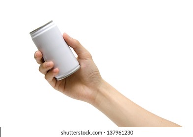 A Hand Picking A Can (isolated)