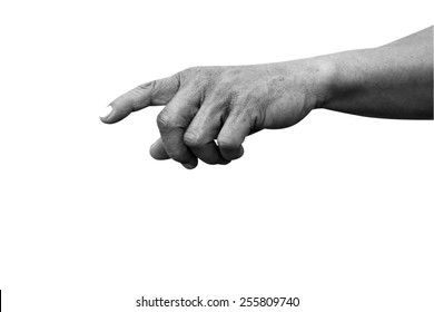 hand pointing index finger black and white isolated with path - Shutterstock ID 255809740
