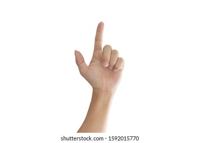 Hand pointing isolated on white background. with clipping path