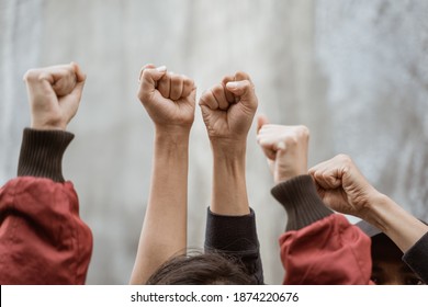 Hand portrait of people power together