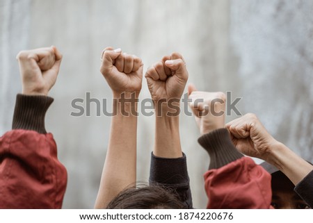 Hand portrait of people power together