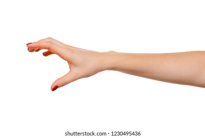 Hand pose like picking something isolated on white