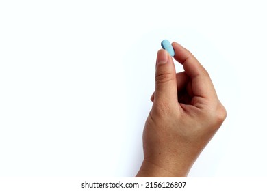 Hand With PrEP Pill. Prep In A Pills. HIV Prevention