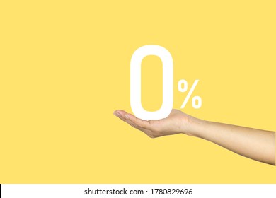 Hand Present with  0% interest business concept