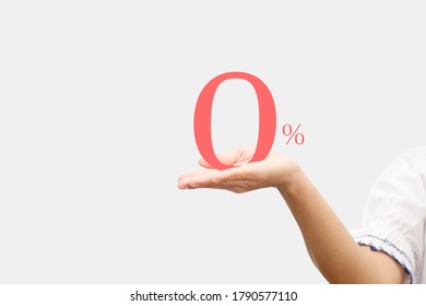 Hand Present With  0% Interest Business Concept