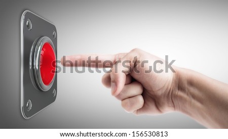 hand press on big Red button