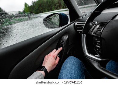 Hand Press On Car Automatic Window Control.