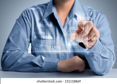 hand pressing a chart button