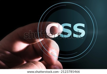 Hand pressing CSS button on virtual screens 