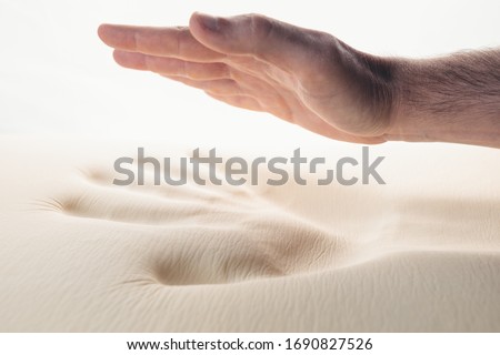 Hand is pressing a memory foam bed
 Foto stock © 