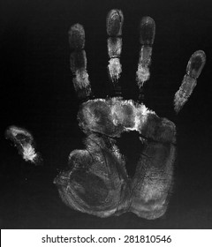 Hand Print On Black Background