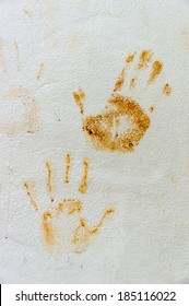 Hand Print On The Wall.